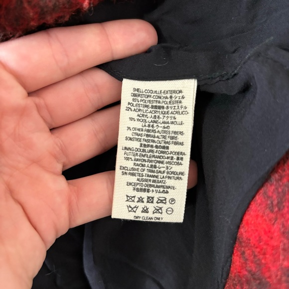 Free people red plaid mini skirt wool blend 0 - Picture 4 of 5